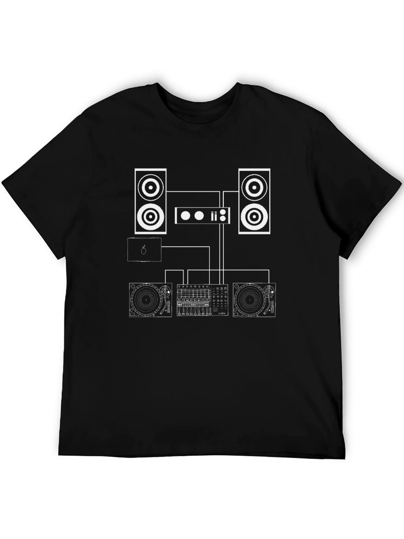 DJ Setup Graphic Tee - Black Turntable Music Shirt