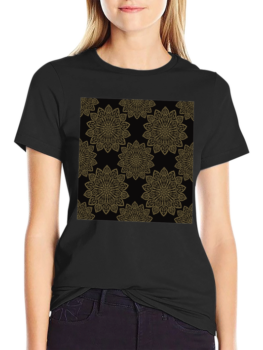 Stylish Black T-Shirt with Floral Pattern