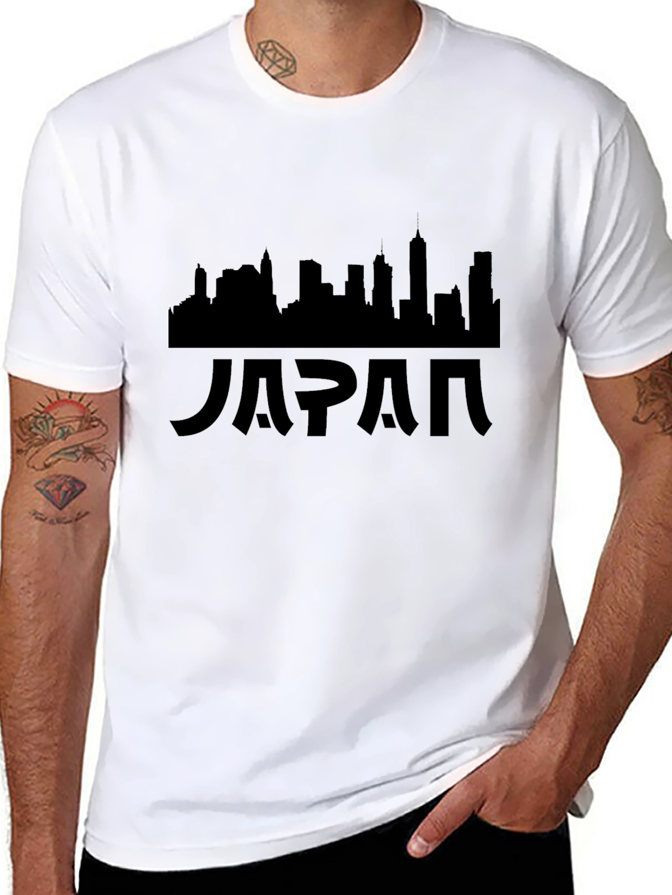 Japan Skyline Black T-Shirt