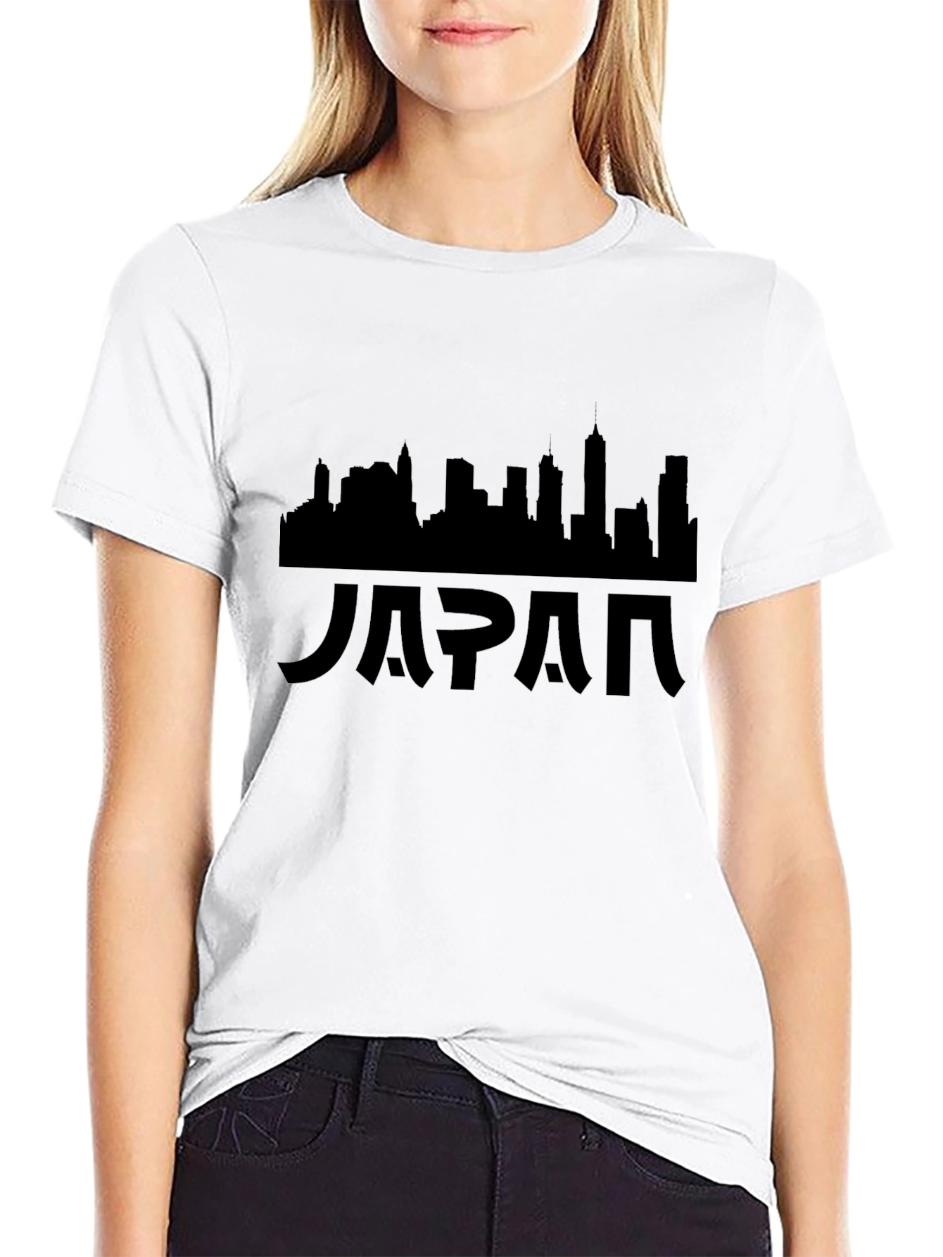 Japan Skyline Black T-Shirt
