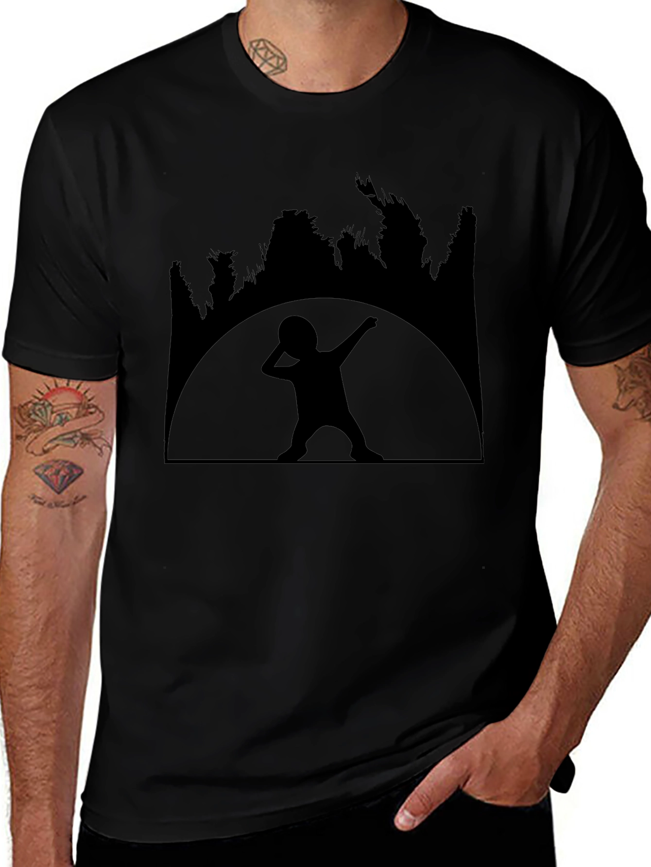 Dabbing Kid Silhouette Black T-Shirt