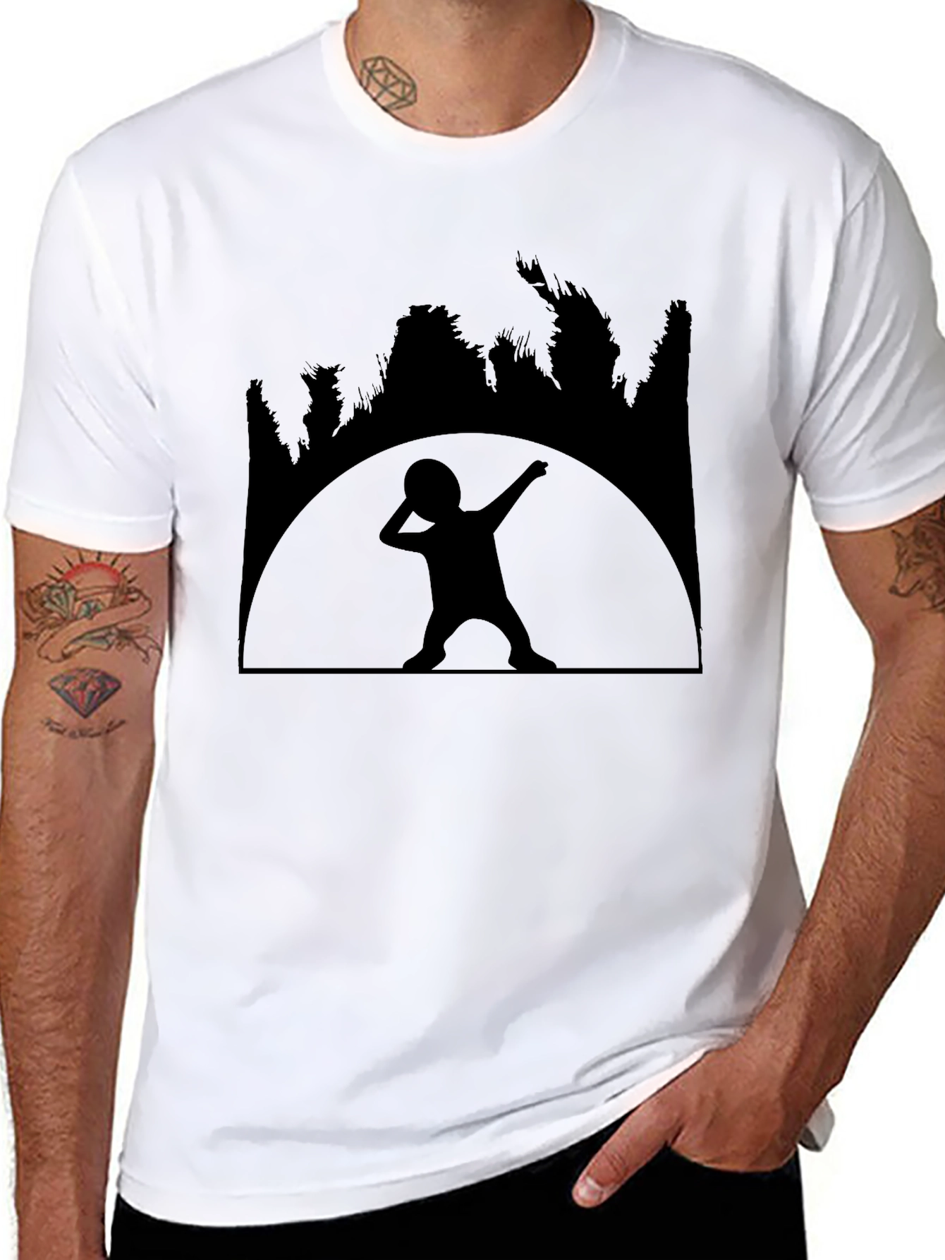 Dabbing Kid Silhouette Black T-Shirt