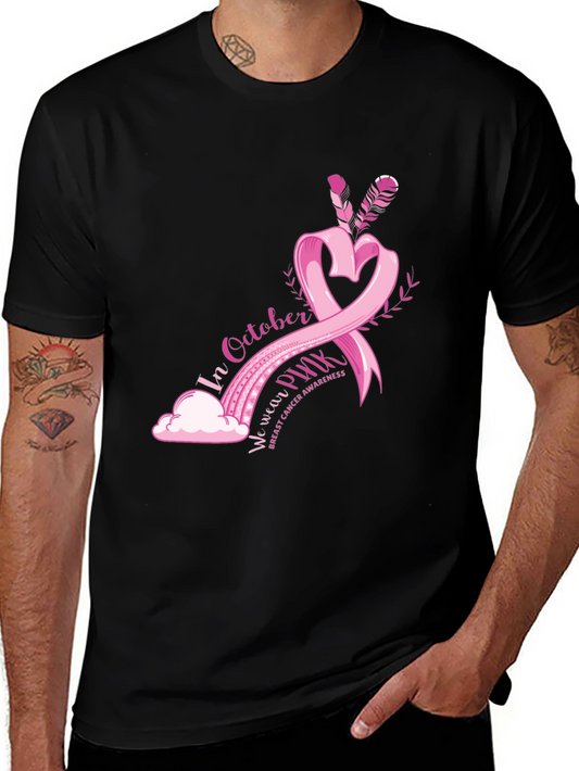 Pink Ribbon Breast Cancer Awareness Graphic Tee