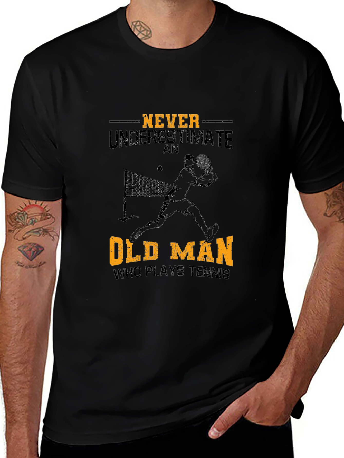 Never Underestimate Old Man Tennis T-Shirt