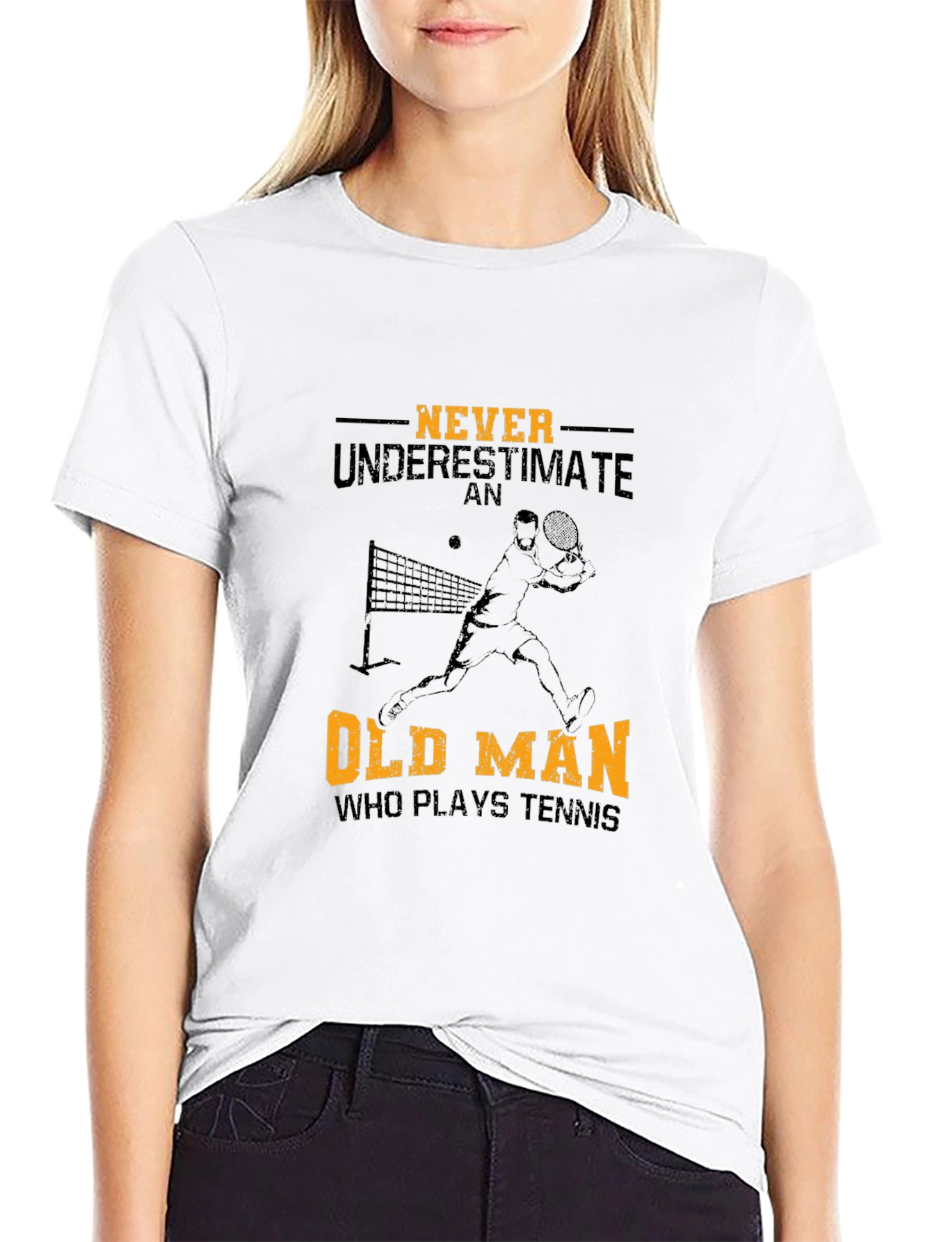 Never Underestimate Old Man Tennis T-Shirt