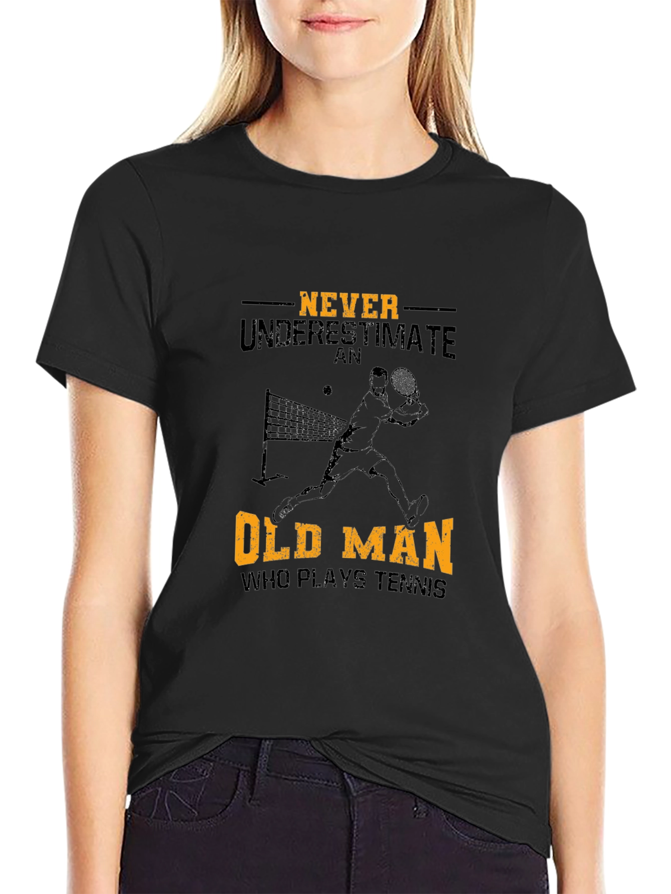 Never Underestimate Old Man Tennis T-Shirt