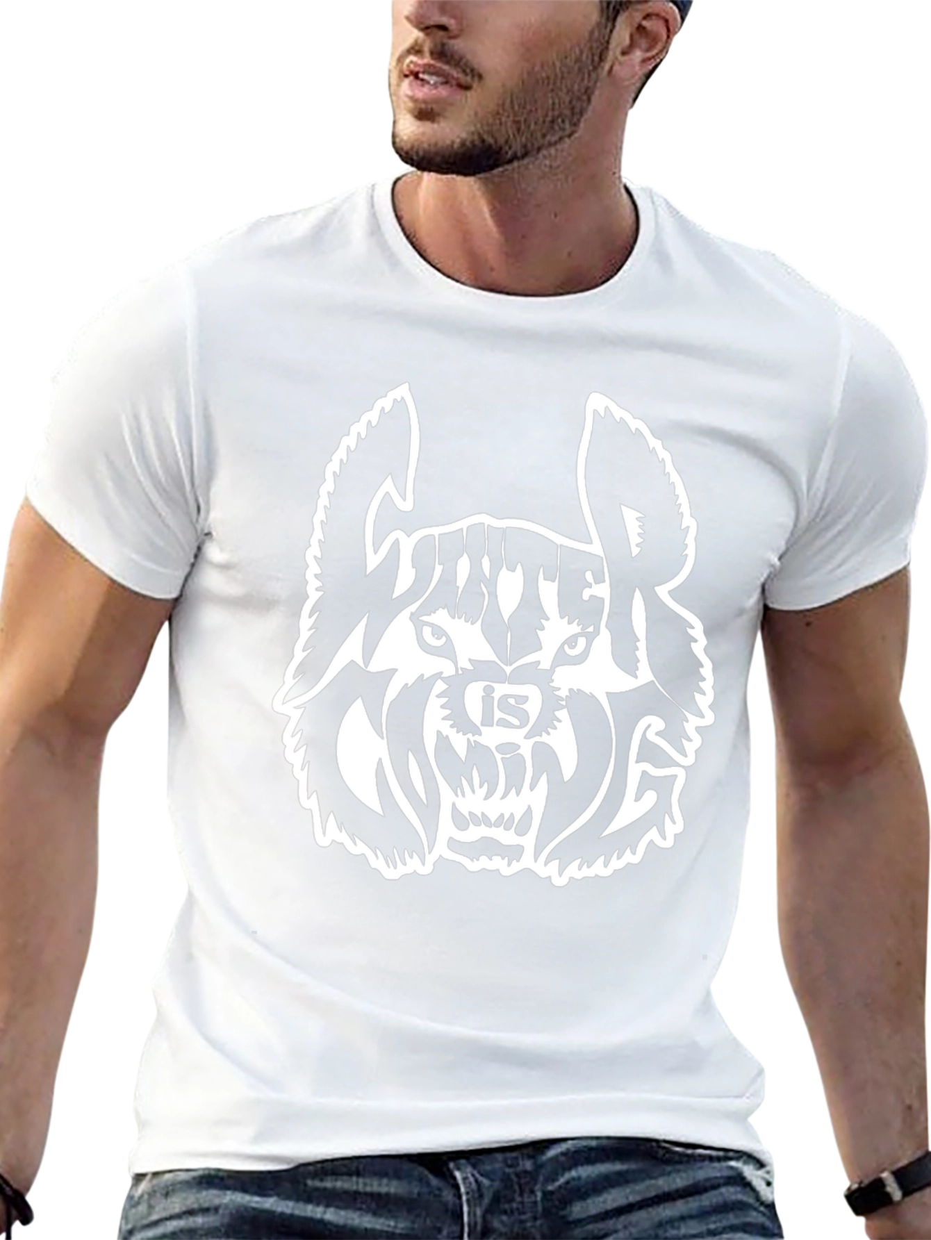 Winter is Mine Black T-Shirt - Wolf Graphic Tee