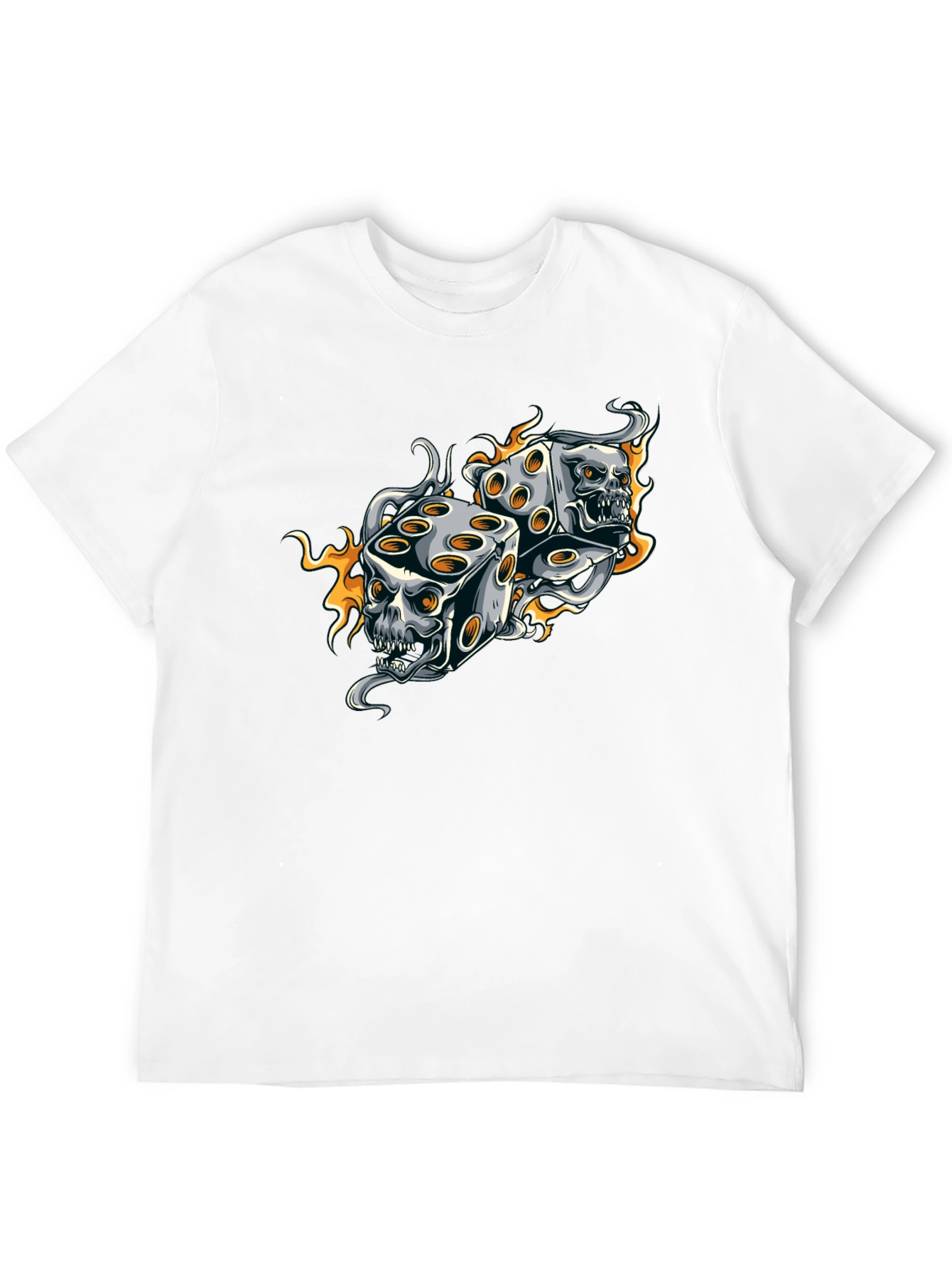 Skull Dice Graphic Tee - Edgy Black T-Shirt