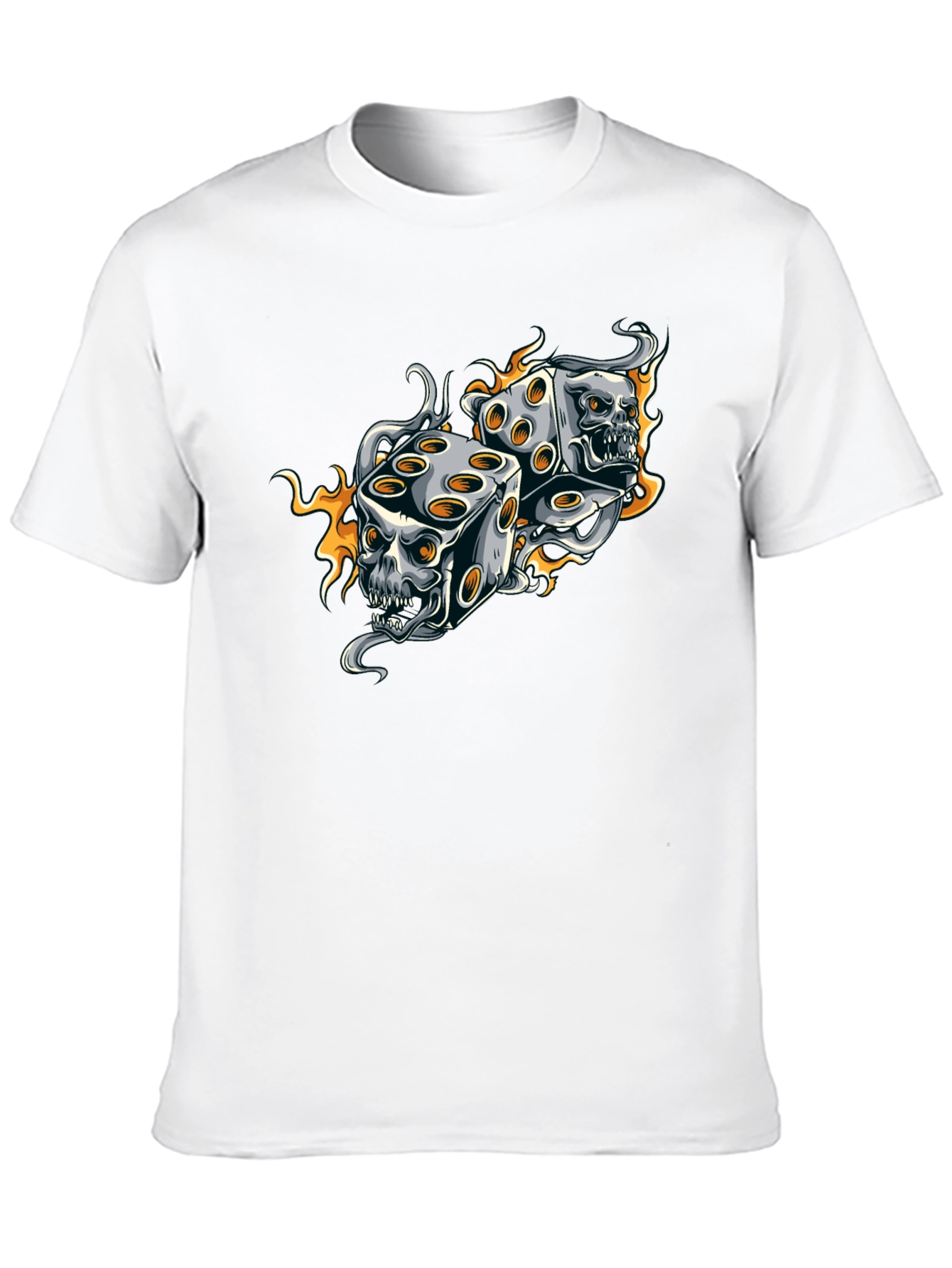 Skull Dice Graphic Tee - Edgy Black T-Shirt
