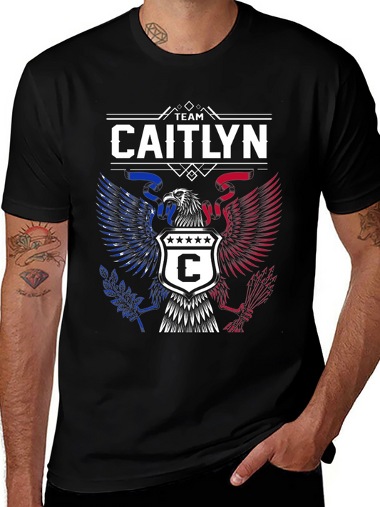 Team Caitlyn Patriotic Eagle Black T-Shirt