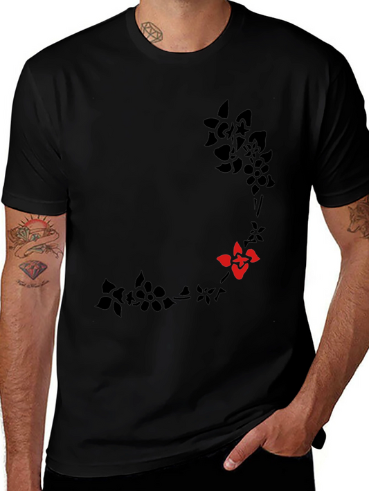 Black Floral Vine Graphic Tee