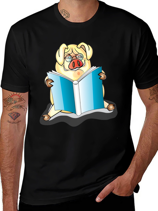 Reading Pig T-Shirt - Black