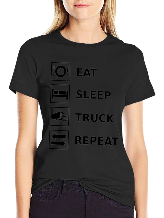 Eat Sleep Truck Repeat Graphic T-Shirt