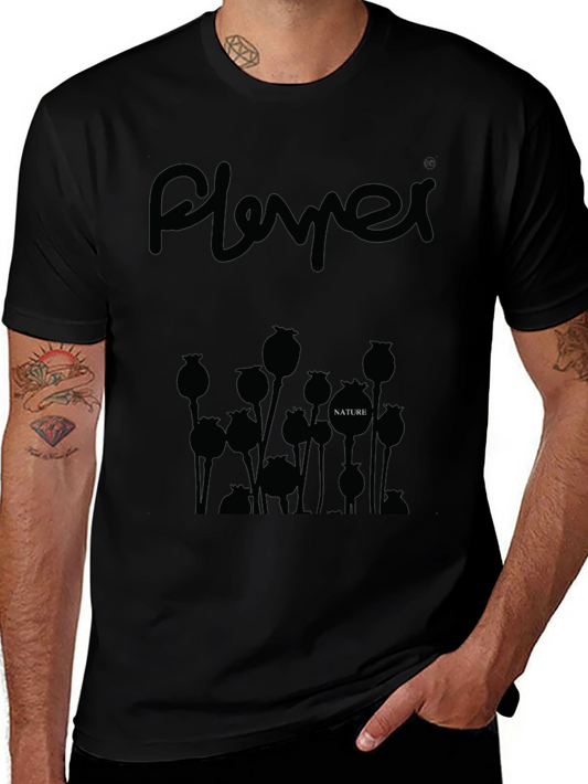 Nature Poppy Graphic Tee - Unisex Black T-Shirt