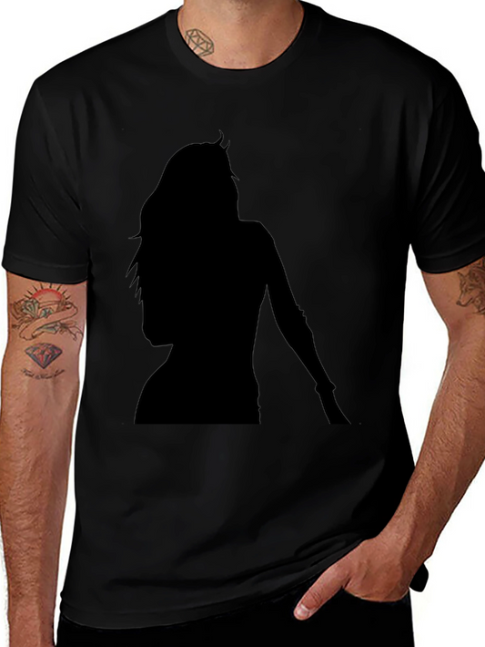 Silhouette Graphic Tee - Classic Black Cotton Blend Shirt