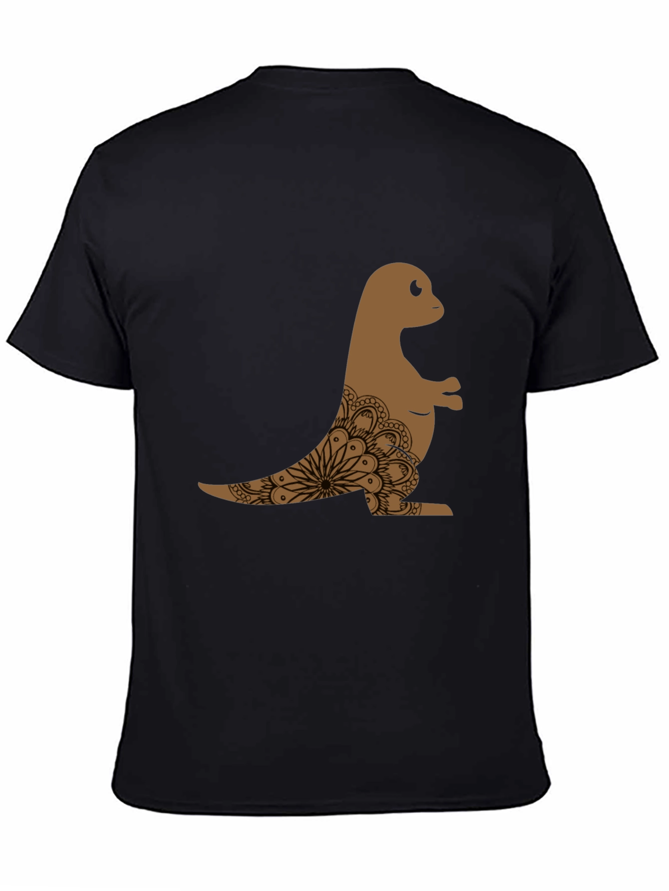 Mens Black T-Shirt with Otter Mandala Design