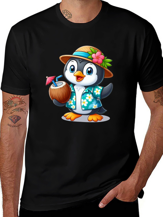 Tropical Penguin T-Shirt - Summer Vacation Vibe