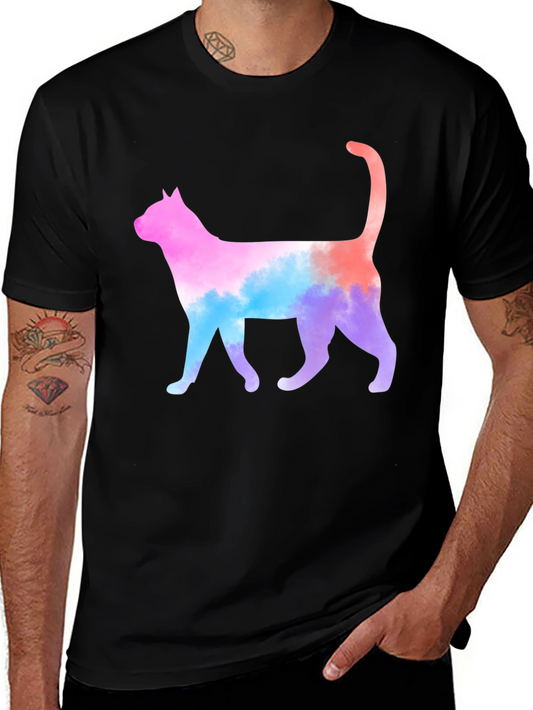 Watercolor Cat Graphic Tee - Unisex Soft Cotton T-Shirt