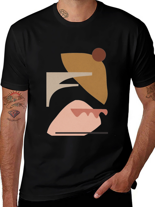 Abstract Geometric Art Mens Black T-Shirt