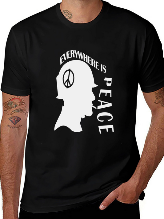 Peace Everywhere Black Graphic Tee