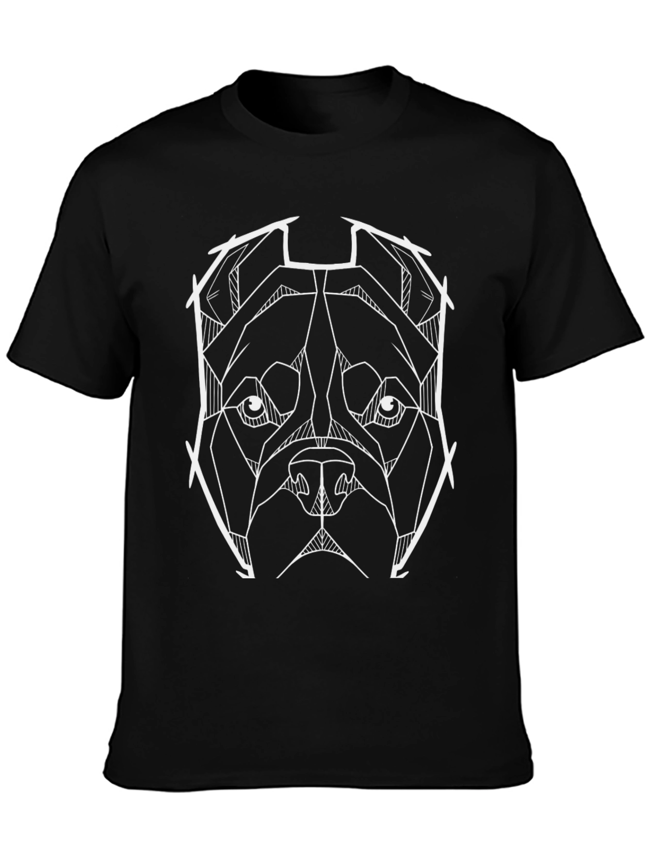 Geometric Pitbull Graphic Tee - Modern Dog Lover Shirt