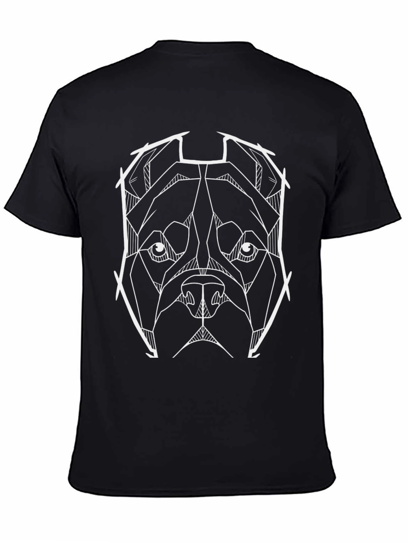 Geometric Pitbull Graphic Tee - Modern Dog Lover Shirt