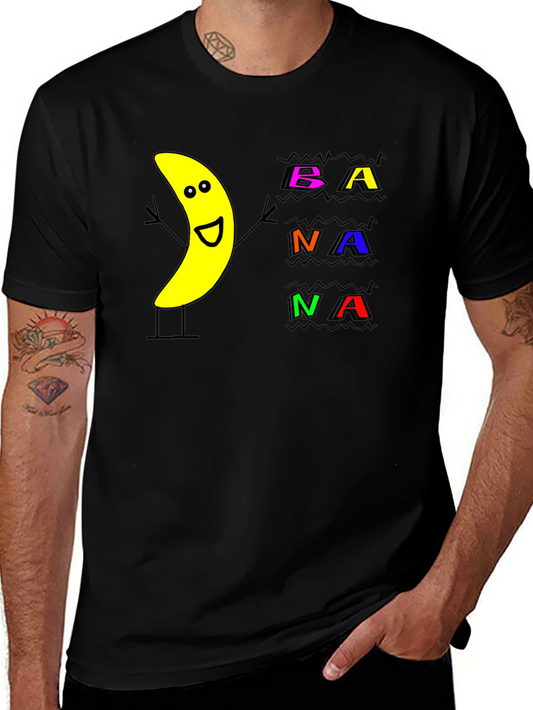 Funny Banana Graphic Print Black T-Shirt