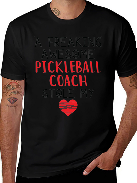 Awesome Pickleball Coach Graphic T-Shirt