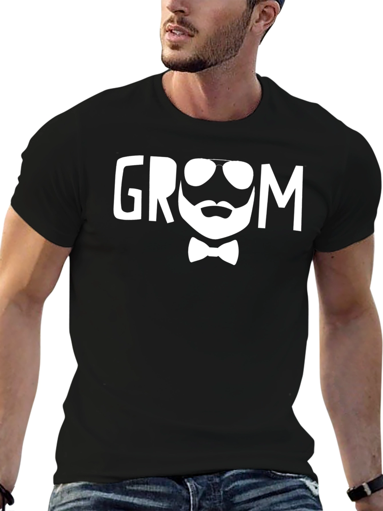 Groom Graphic Print Crew Neck T-Shirt