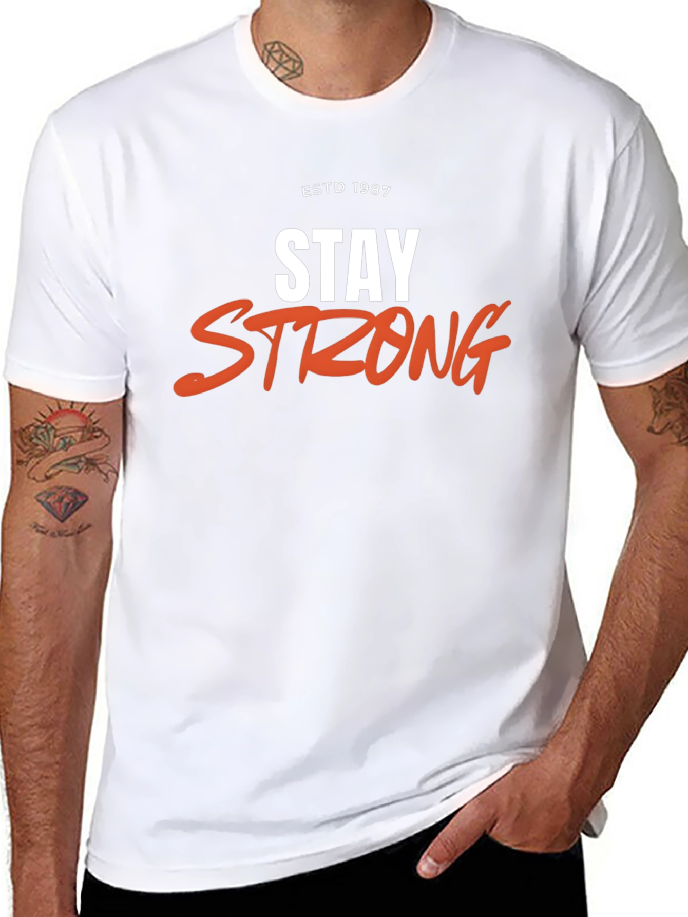 Stay Strong Graphic Tee - ESTD 1987 Black T-Shirt