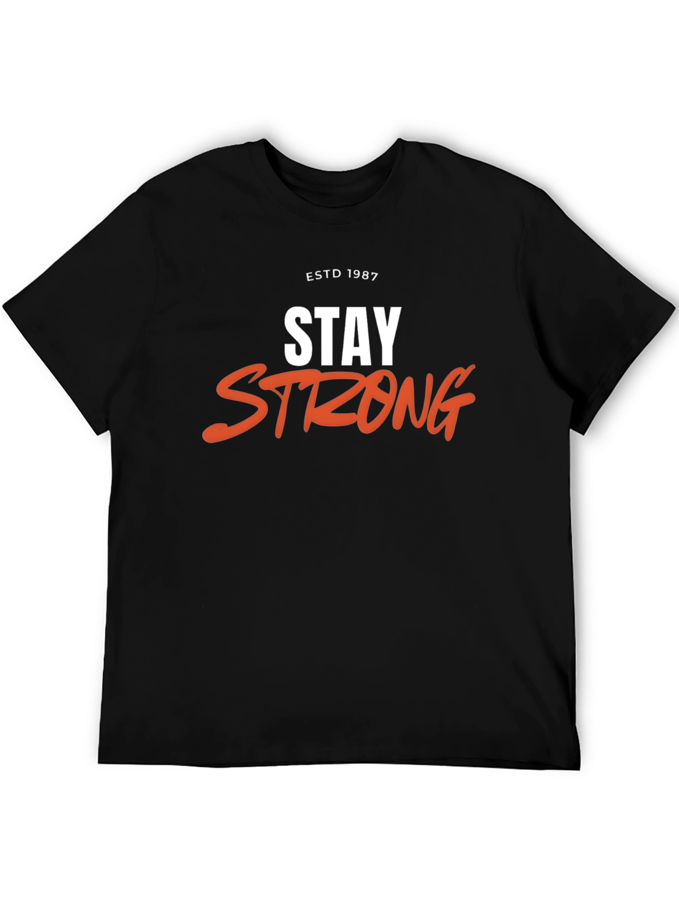 Stay Strong Graphic Tee - ESTD 1987 Black T-Shirt