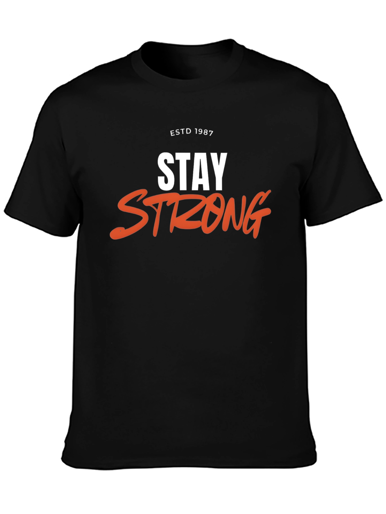 Stay Strong Graphic Tee - ESTD 1987 Black T-Shirt