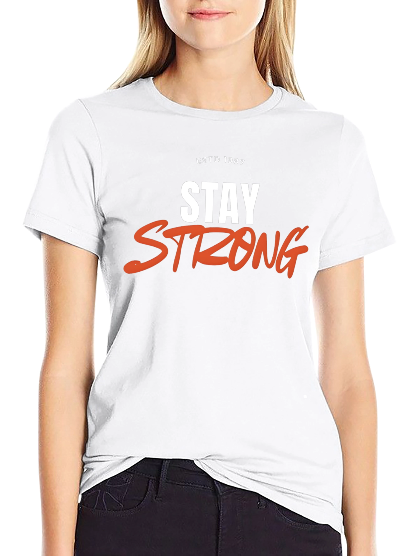 Stay Strong Graphic Tee - ESTD 1987 Black T-Shirt