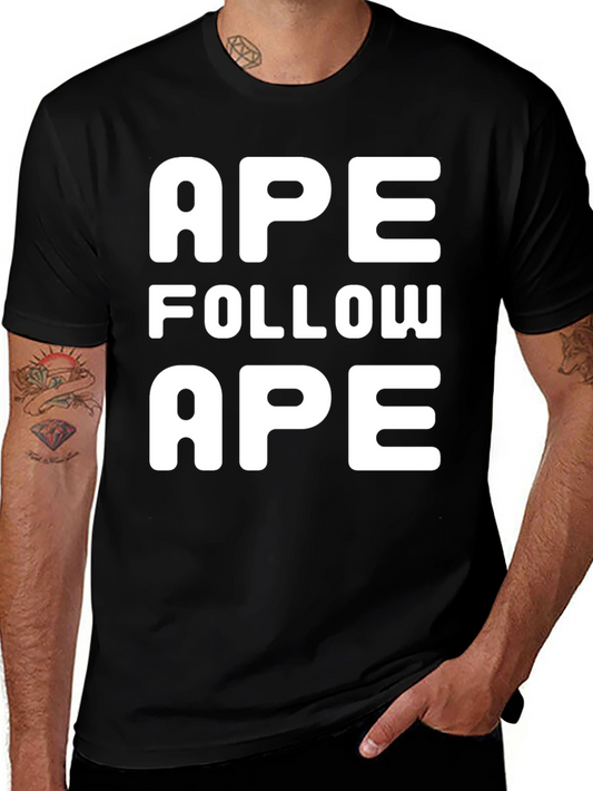 Ape Follow Ape Black Graphic Tee