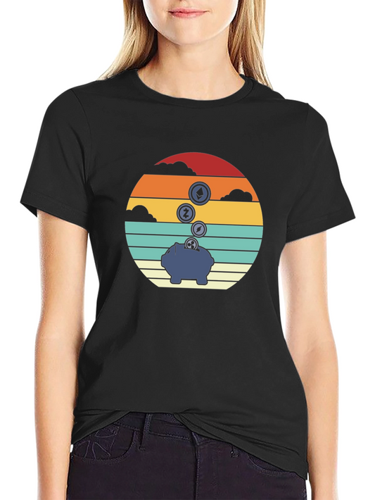 Crypto Piggy Bank Graphic Tee - Black