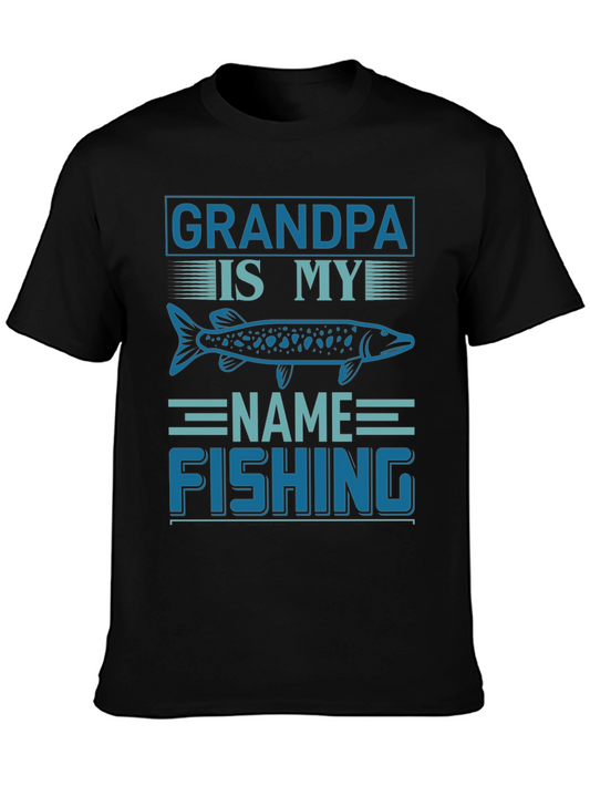 Grandpa Fishing T-Shirt - Name Fishing Tee