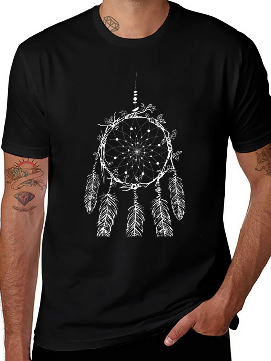 Dreamcatcher Graphic Tee - Black Cotton T-Shirt