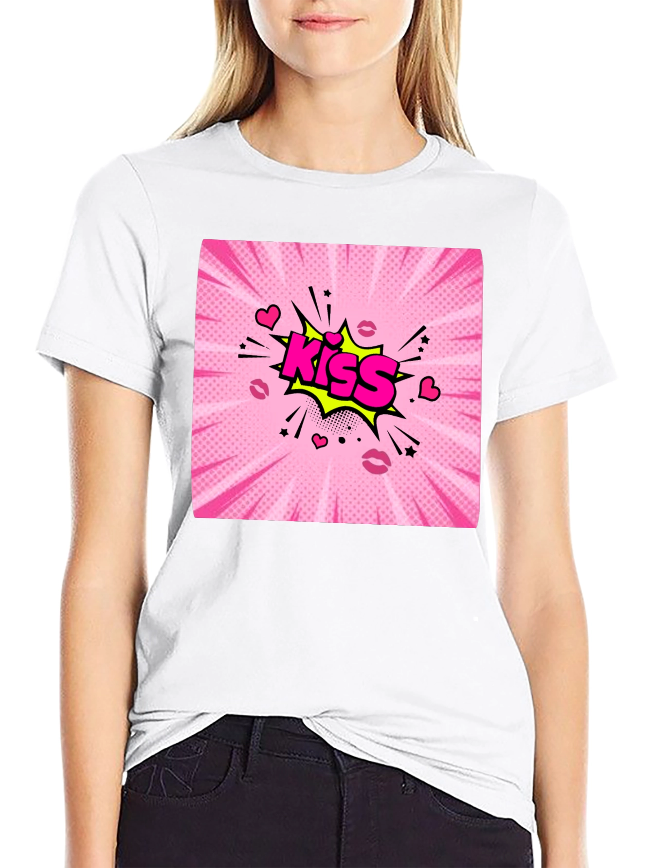Kiss Comic Graphic T-Shirt - Bold Pop Art Design
