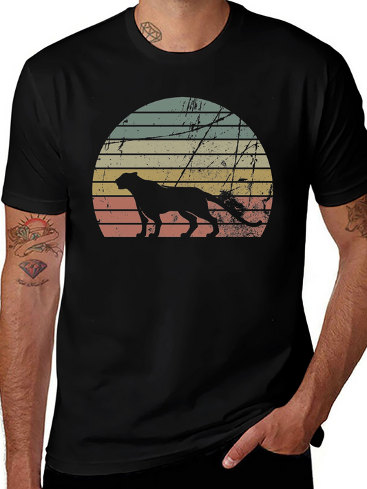 Retro Sunset Cheetah Graphic Tee
