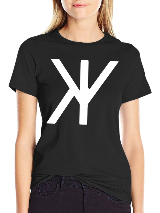 Modern Geometric Symbol Black T-Shirt