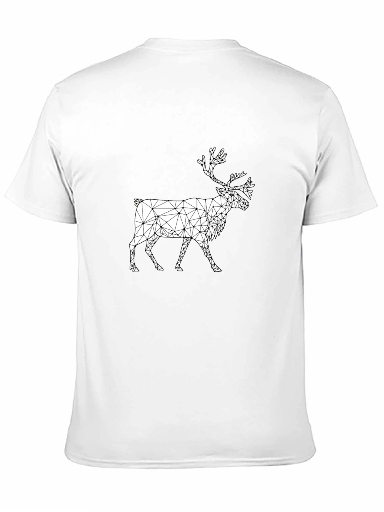 Geometric Reindeer Graphic Black T-Shirt