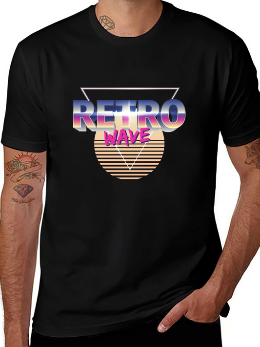 Retro Wave Graphic Tee - Black