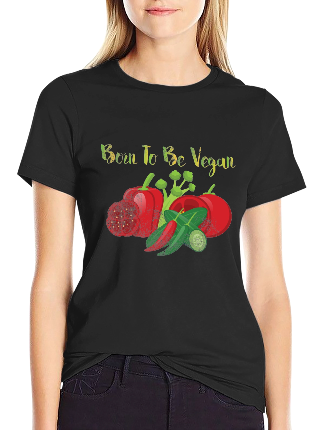Born to Be Vegan Black T-Shirt