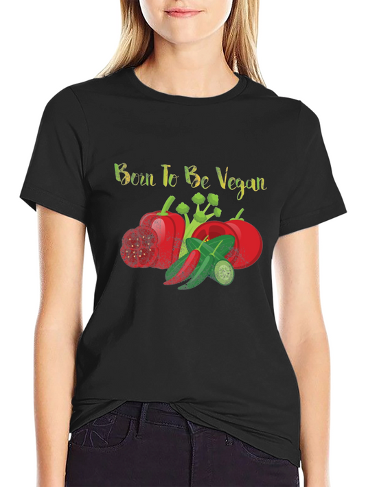 Born to Be Vegan Black T-Shirt