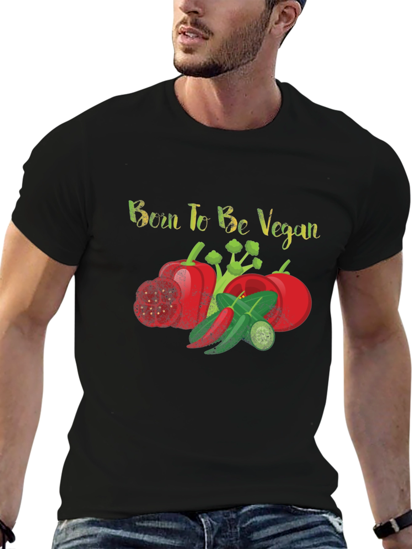 Born to Be Vegan Black T-Shirt