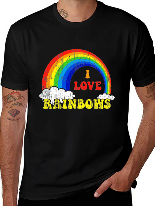 I Love Rainbows T-Shirt Pride Tee Colorful Graphic