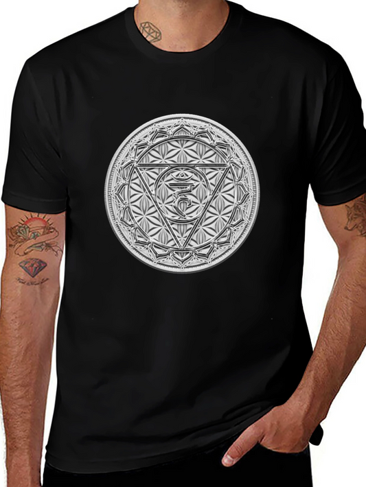 Geometric Symbol Graphic Black Tee