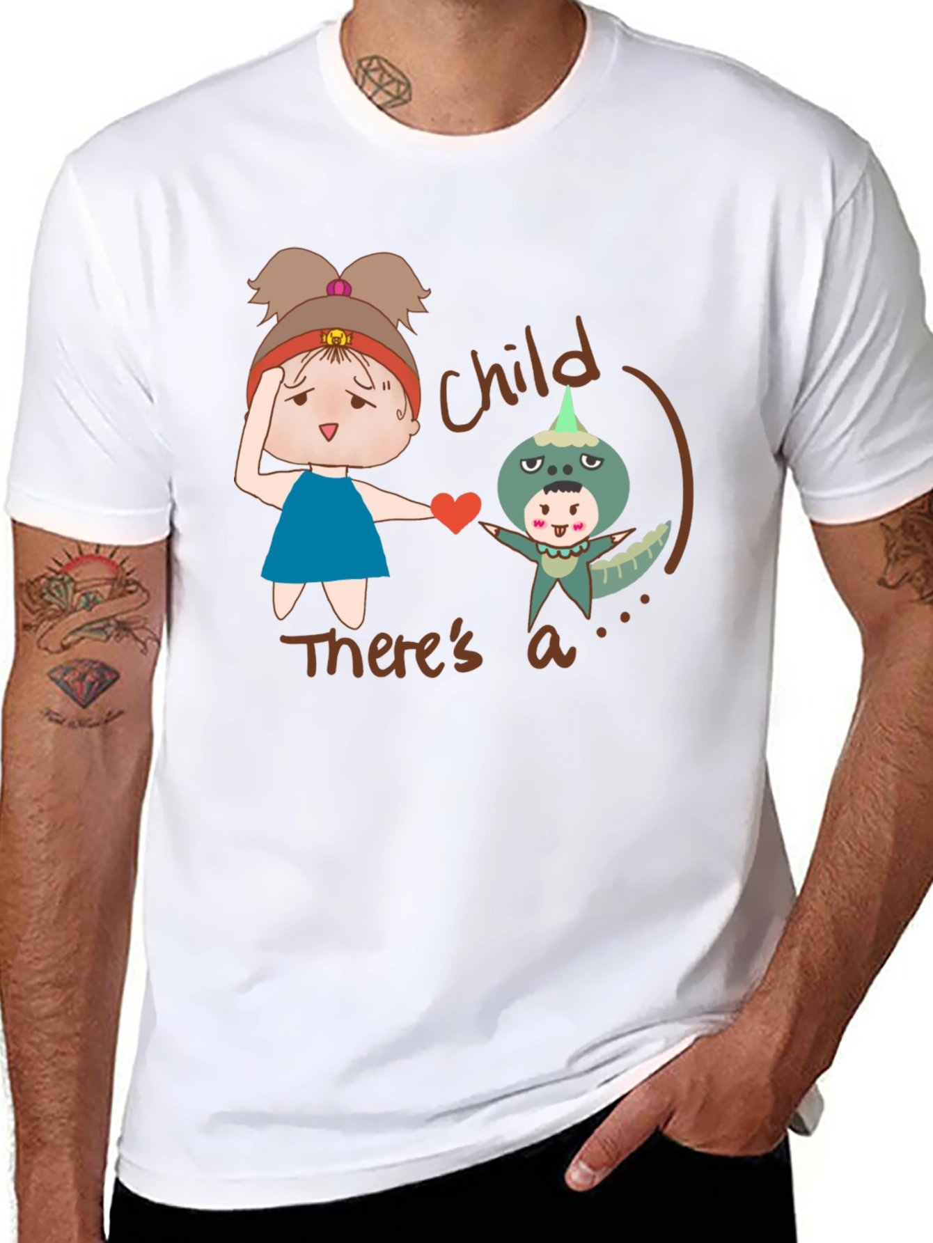 Child Theres a Monster T-Shirt - Black