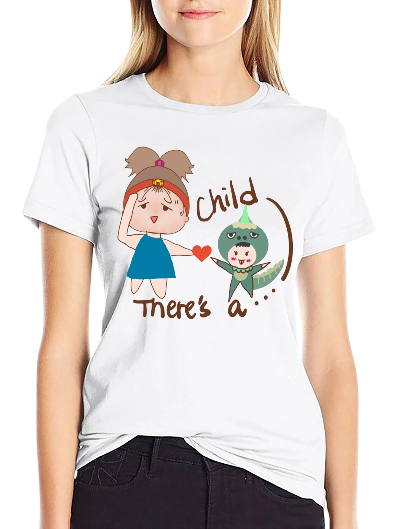 Child Theres a Monster T-Shirt - Black