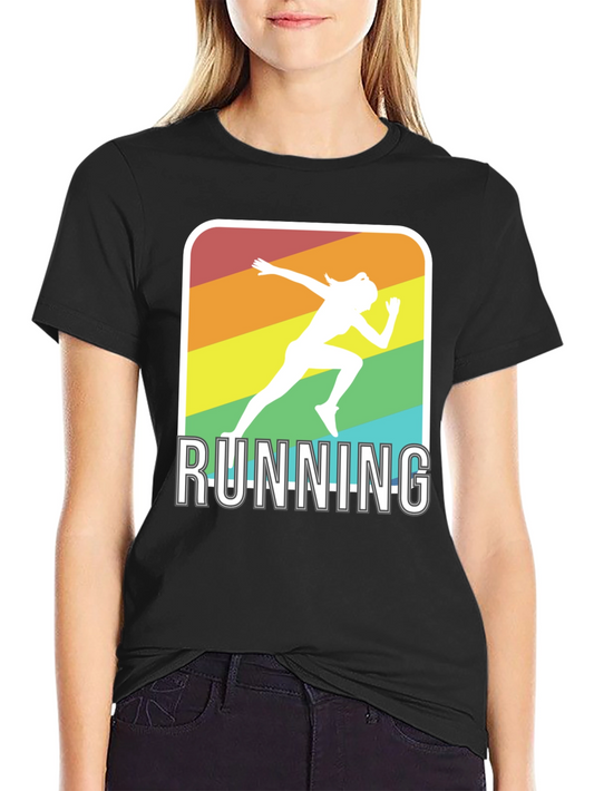 Retro Rainbow Running T-Shirt